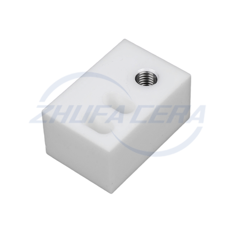 Zirconia keramisk positioneringsblok med metalgevindfor